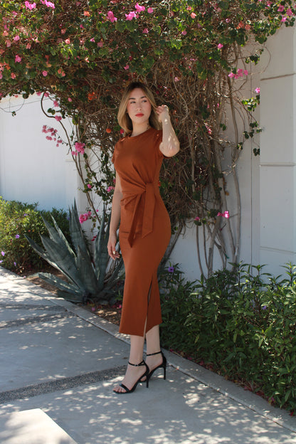 Vestido, café, Midi #11216
