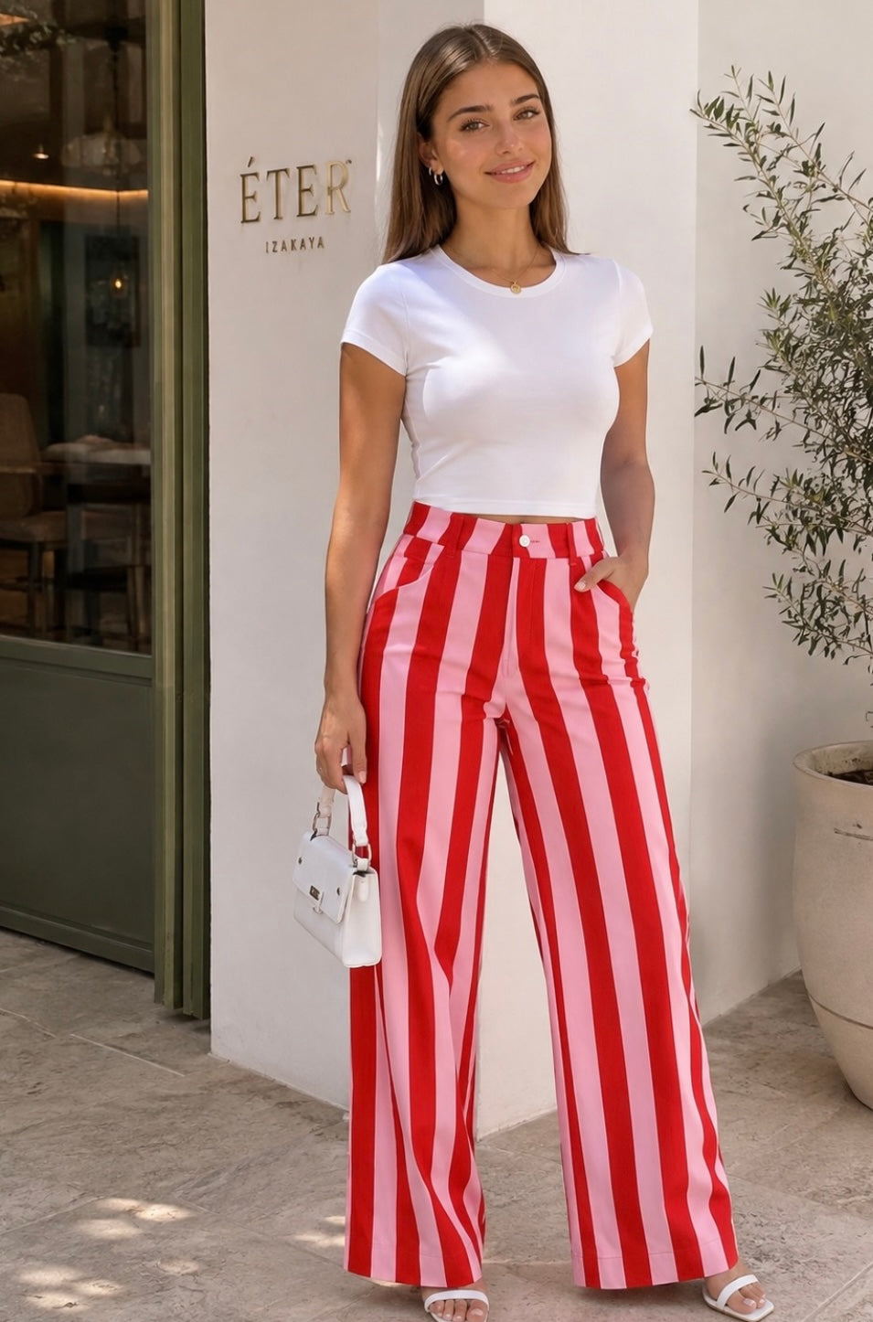 Pantalón rayas rosa #12017