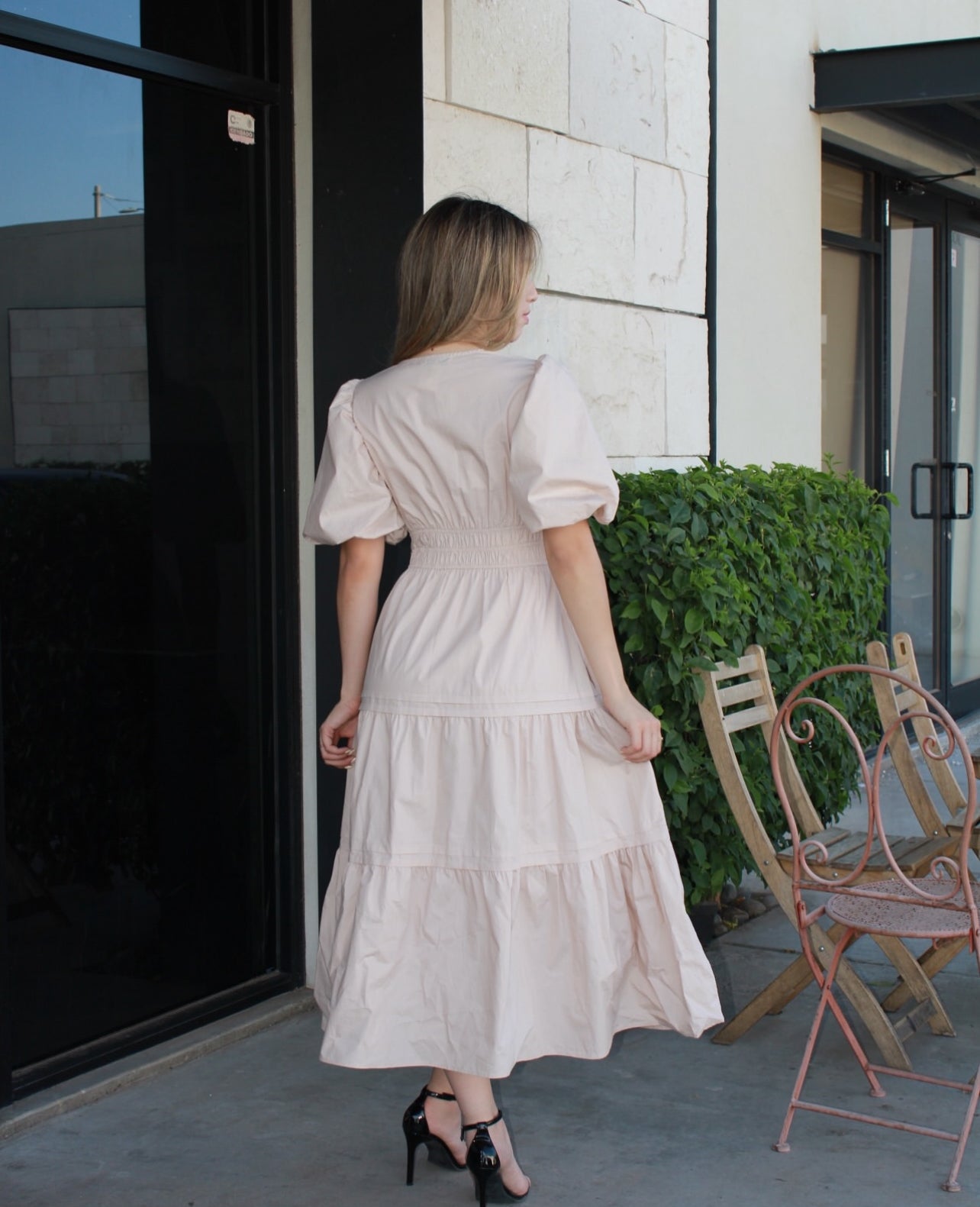 Vestido beige bombacho #11192