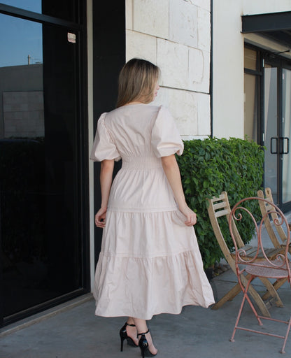 Vestido beige bombacho #11192