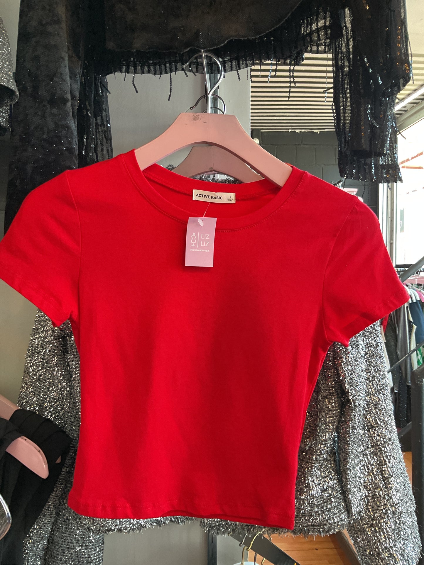 Camiseta básica roja #11772￼