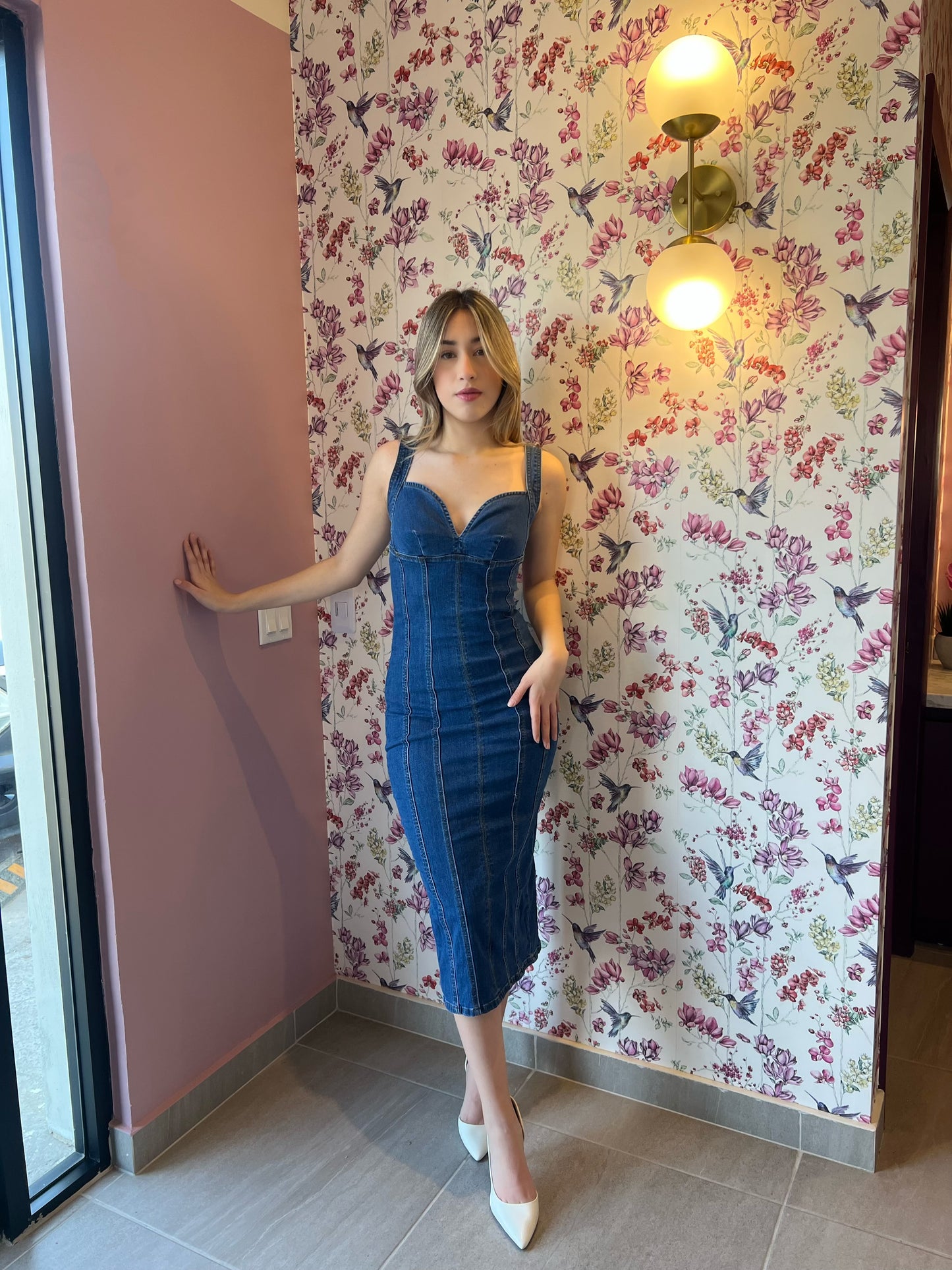 Vestido de mezclilla midi #10928