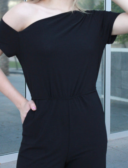 Jumpsuit negro asimétrico #11109