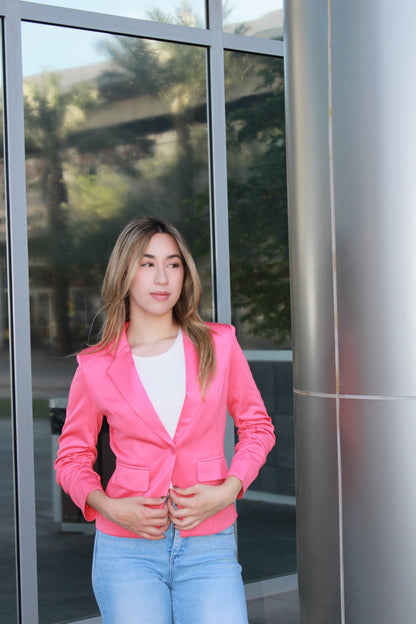 Blazer rosa coral #11113