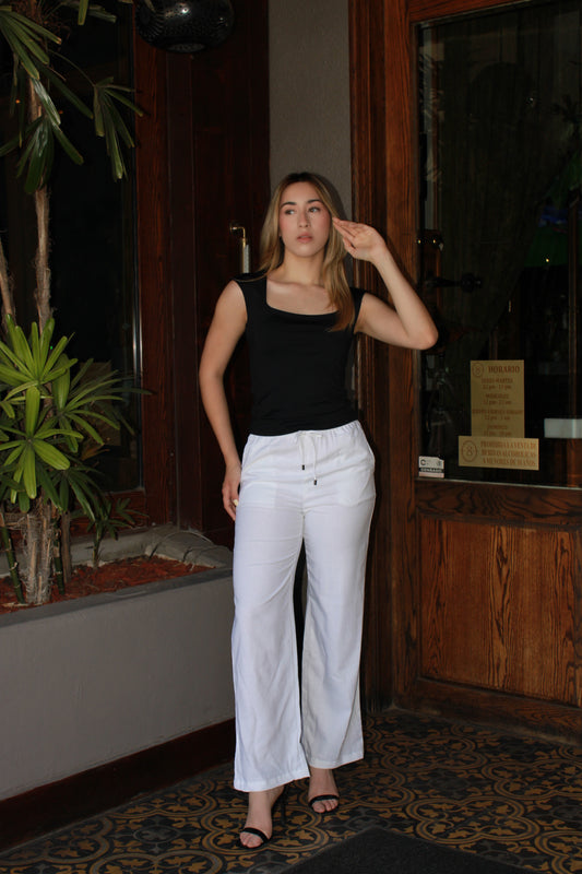 Pantalón de manta blanco #11240