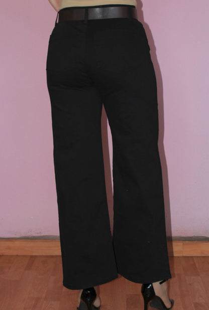 Pantalón negro mezclilla con cinto #11806