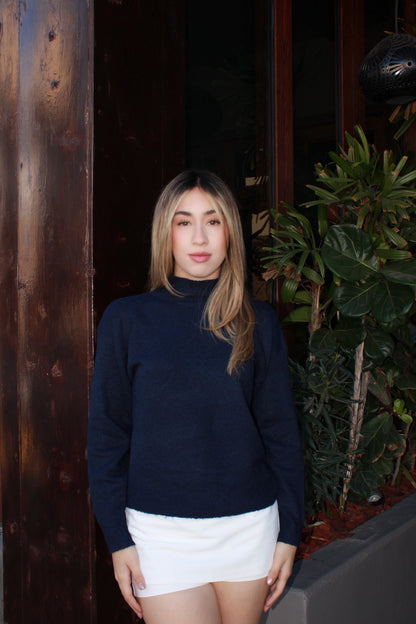 Suéter azul marino tejido #11542