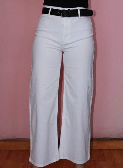 Pantalón blanco mezclilla con cinto #11807