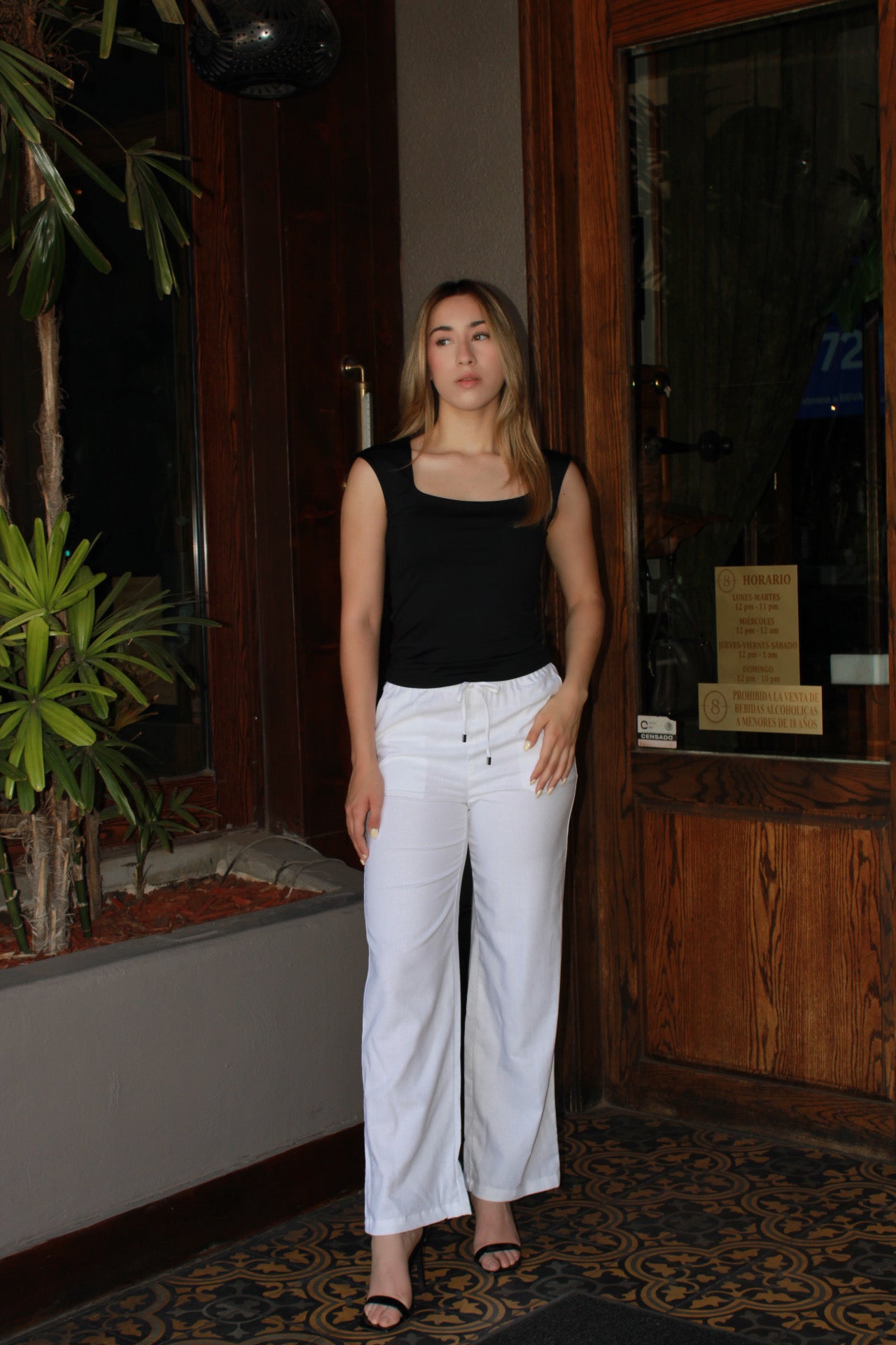 Pantalón de manta blanco #11240