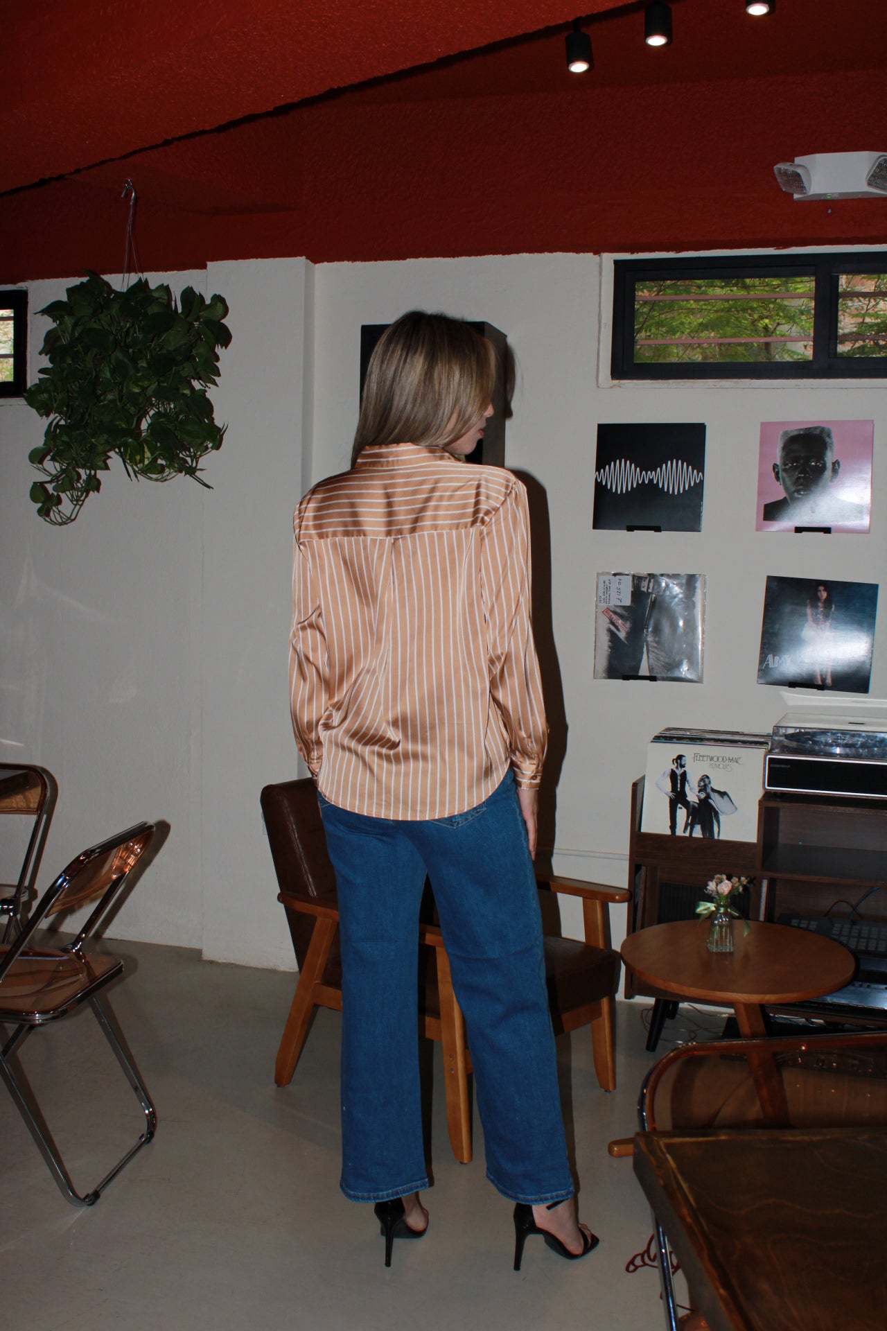 Camisa de rayas blancas ￼#11417