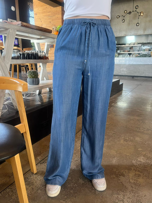 Pantalón tipo de mezclilla con stretch #11820￼