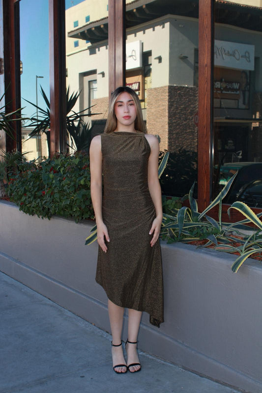 Vestido dorado, Midi #11653￼