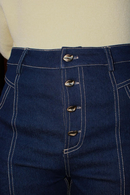 Jeans oscuros con costura #11626