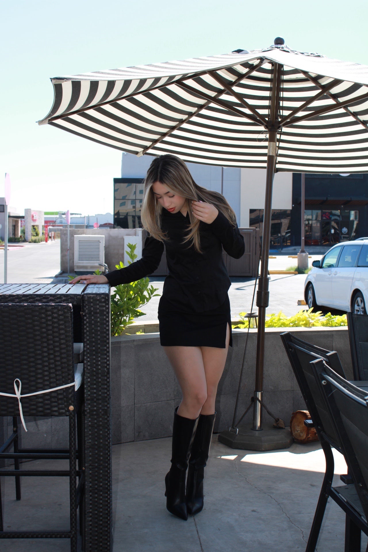 Camisa negra c pinzas #11506