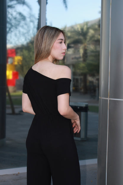 Jumpsuit negro asimétrico #11109
