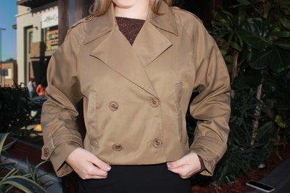 Gabardina corta café #11568