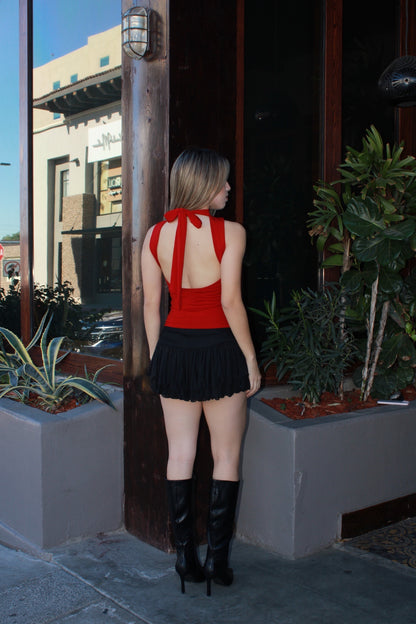 Top rojo espalda descubierta #11550