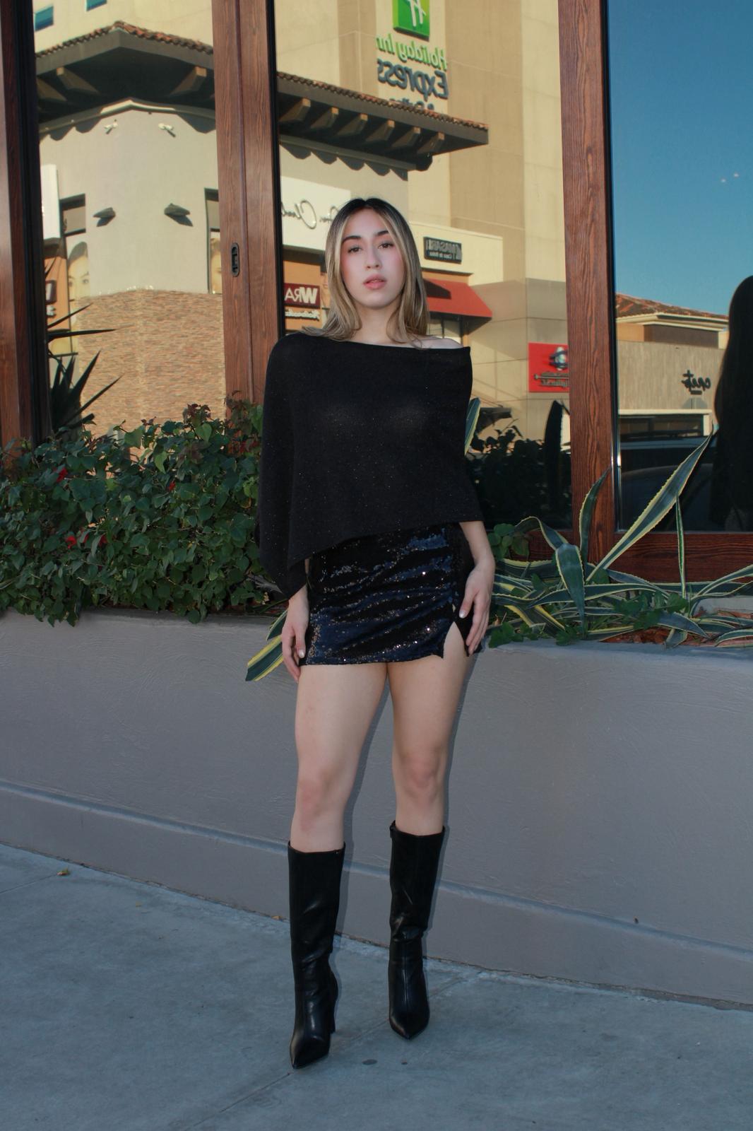 Blusa de capa negra #11648