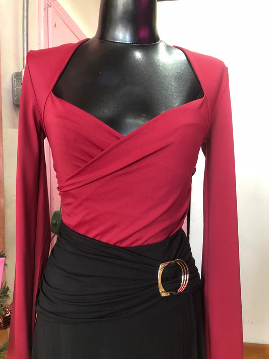 Panti, blusa rojo, vino. #￼11645