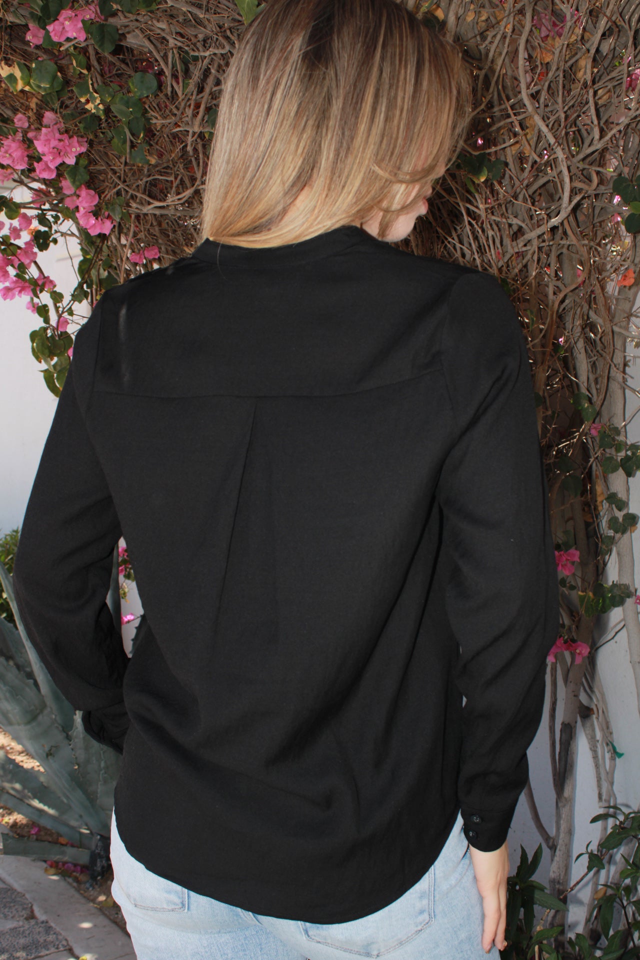 Camisa negra de manta #11160