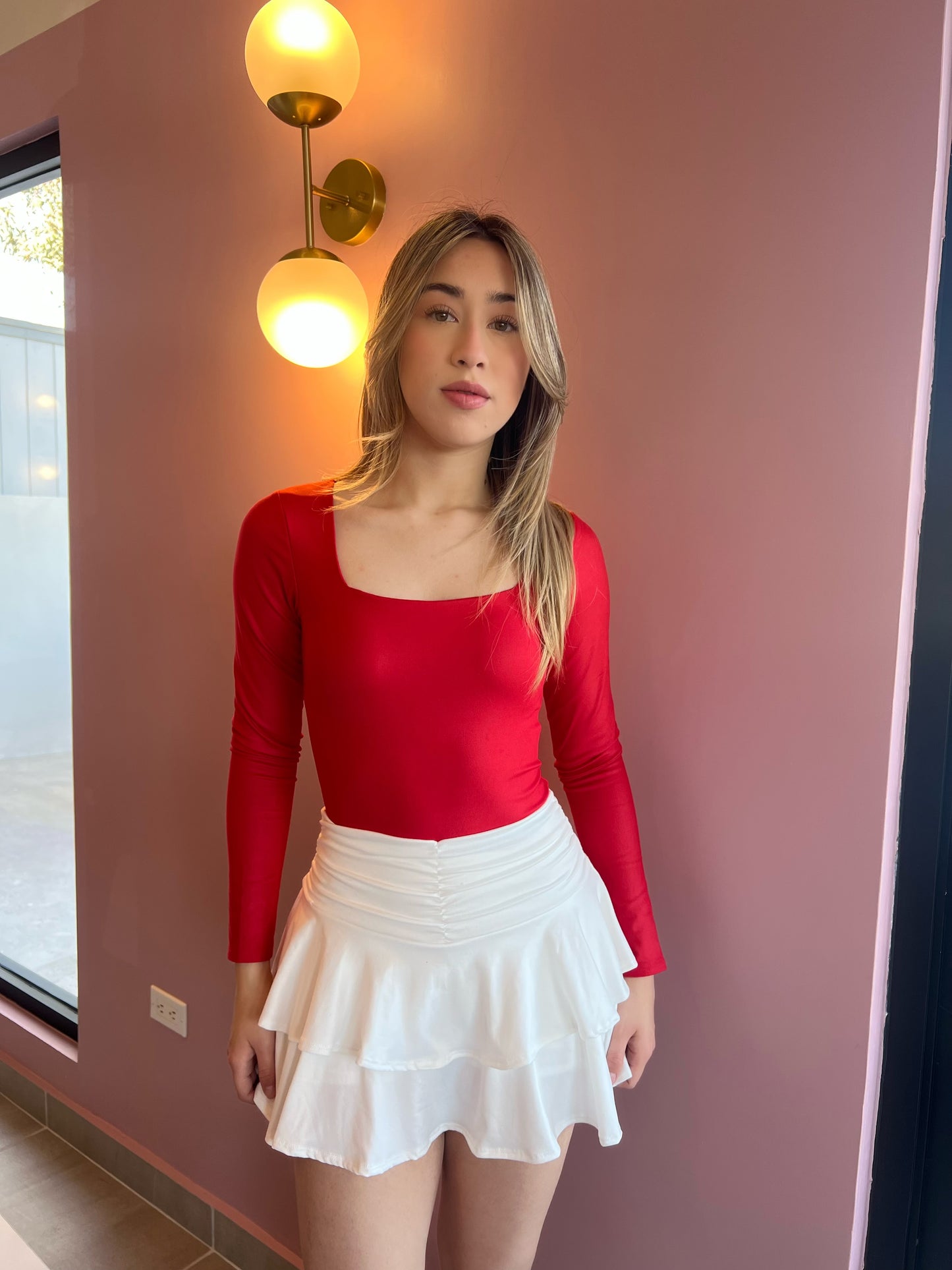 Body manga larga rojo #10861