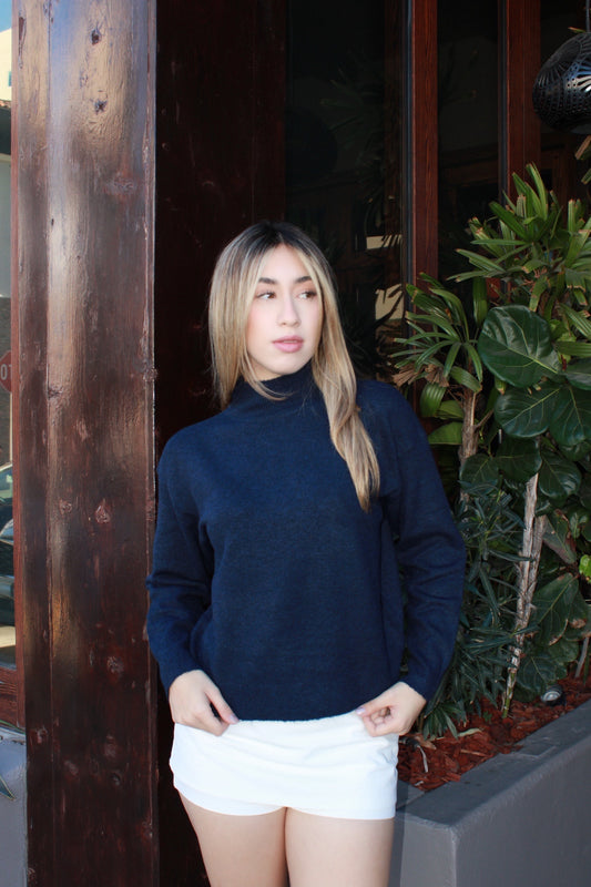 Suéter azul marino tejido #11542