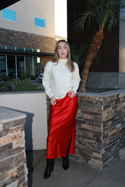 Suéter de cuello, tortuga blanco #11704￼