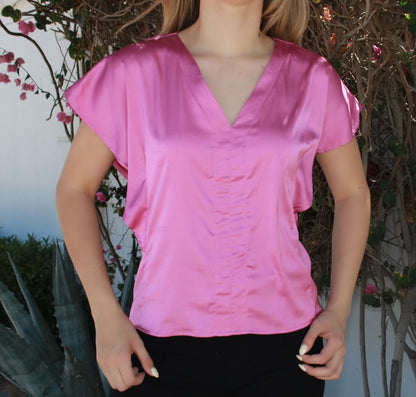 Blusas rosa viejo Manga Olanes #11197