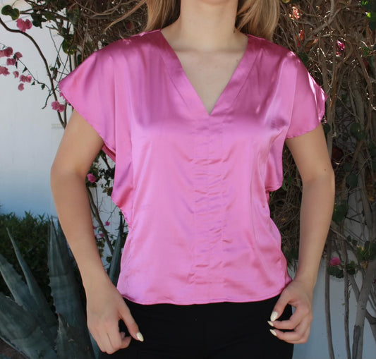 Blusas rosa viejo Manga Olanes #11197