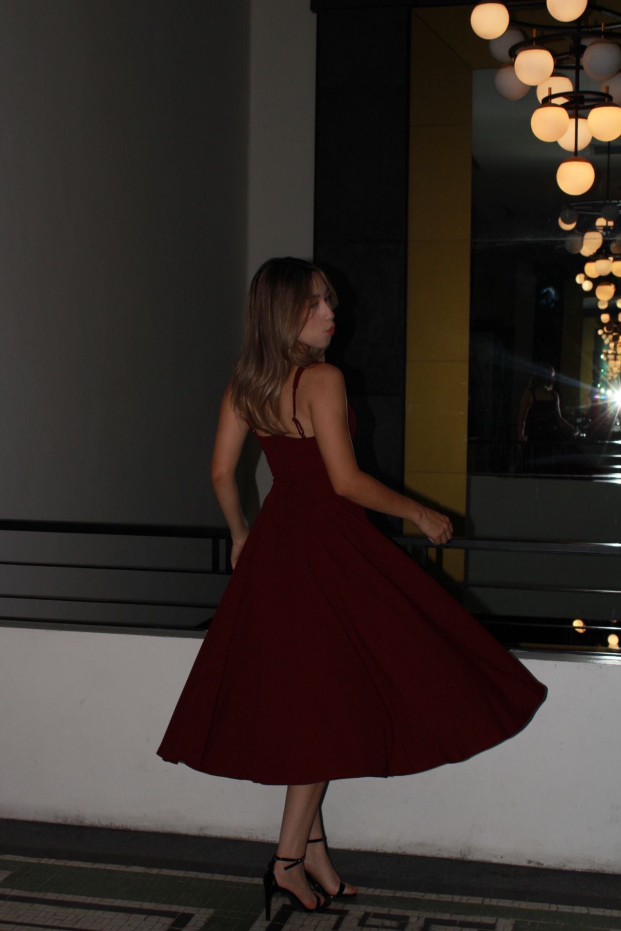 Vestido, guinda, Midi ￼#11392