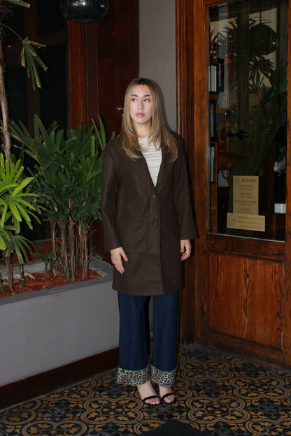 Saco gabardina café chocolate #11452