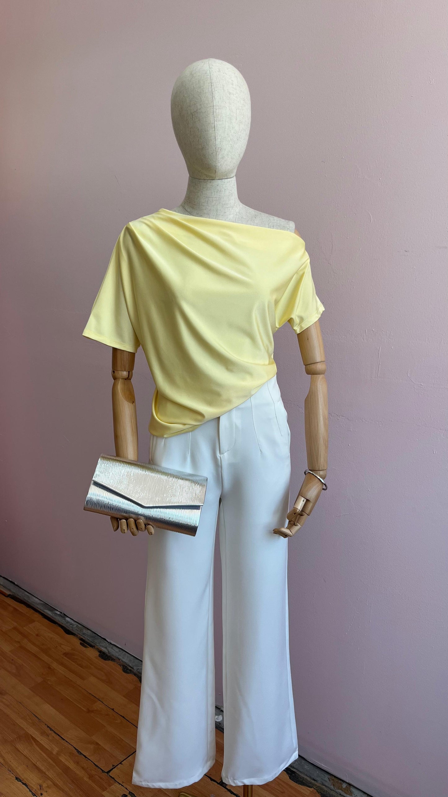 Blusa amarillatipo satin #11953