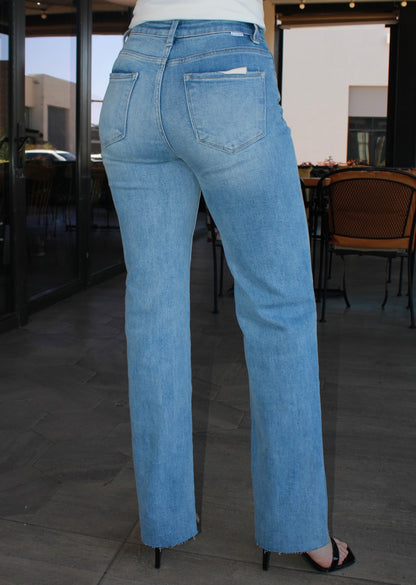 Jeans azul claros rectos sin bastilla #11302