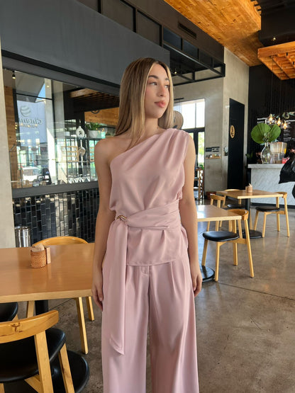 Conjunto, blusa y pantalón rosa pastel #11825￼