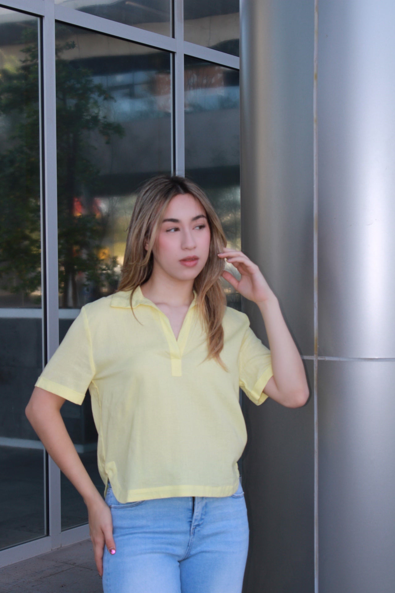 Blusa amarilla de manta #11103