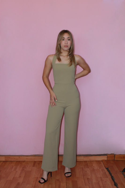 Jumpsuit verde olivo claro #11359