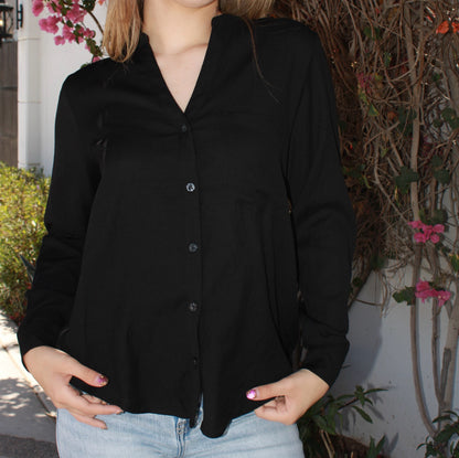 Camisa negra de manta #11160