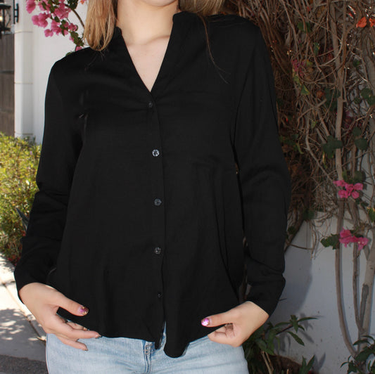 Camisa negra de manta #11160