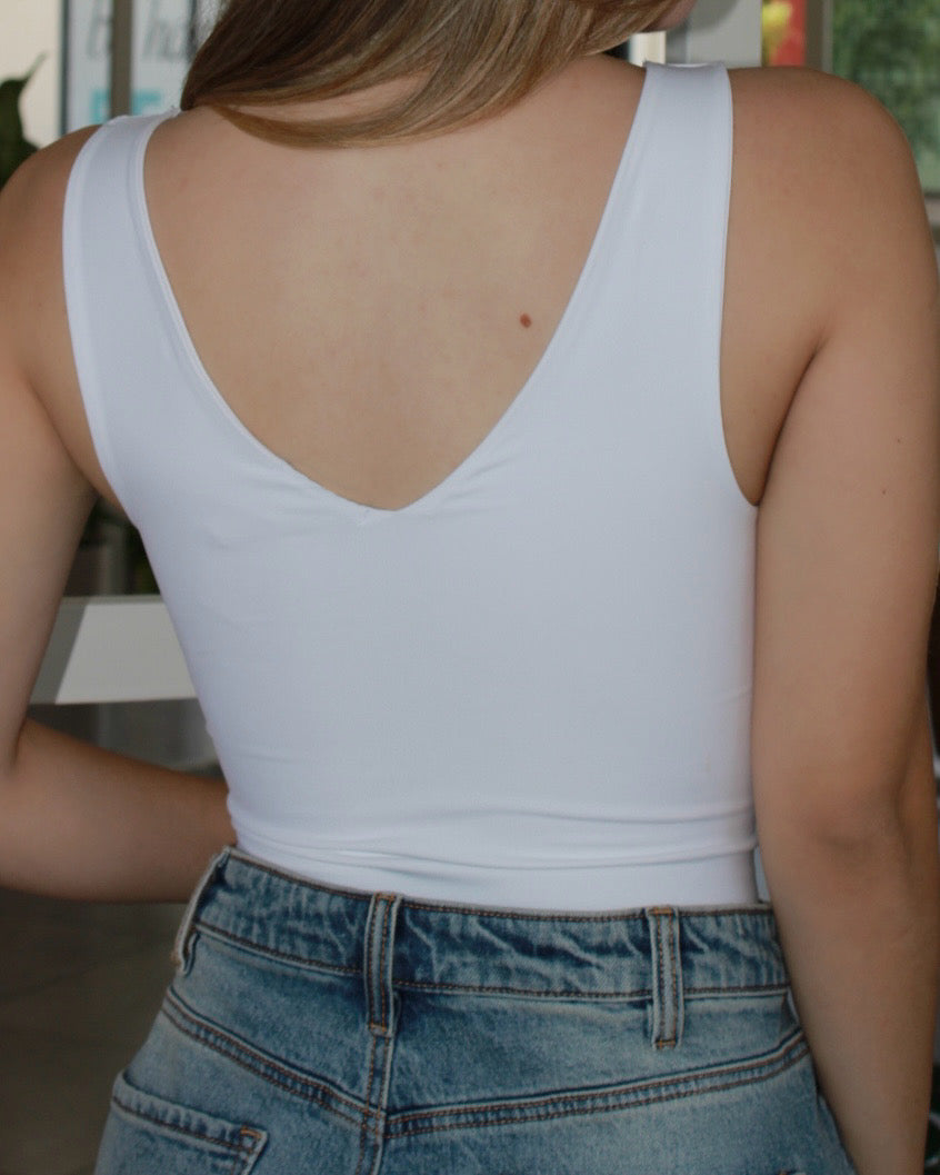 Pantiblusa blanca escote en V #11331