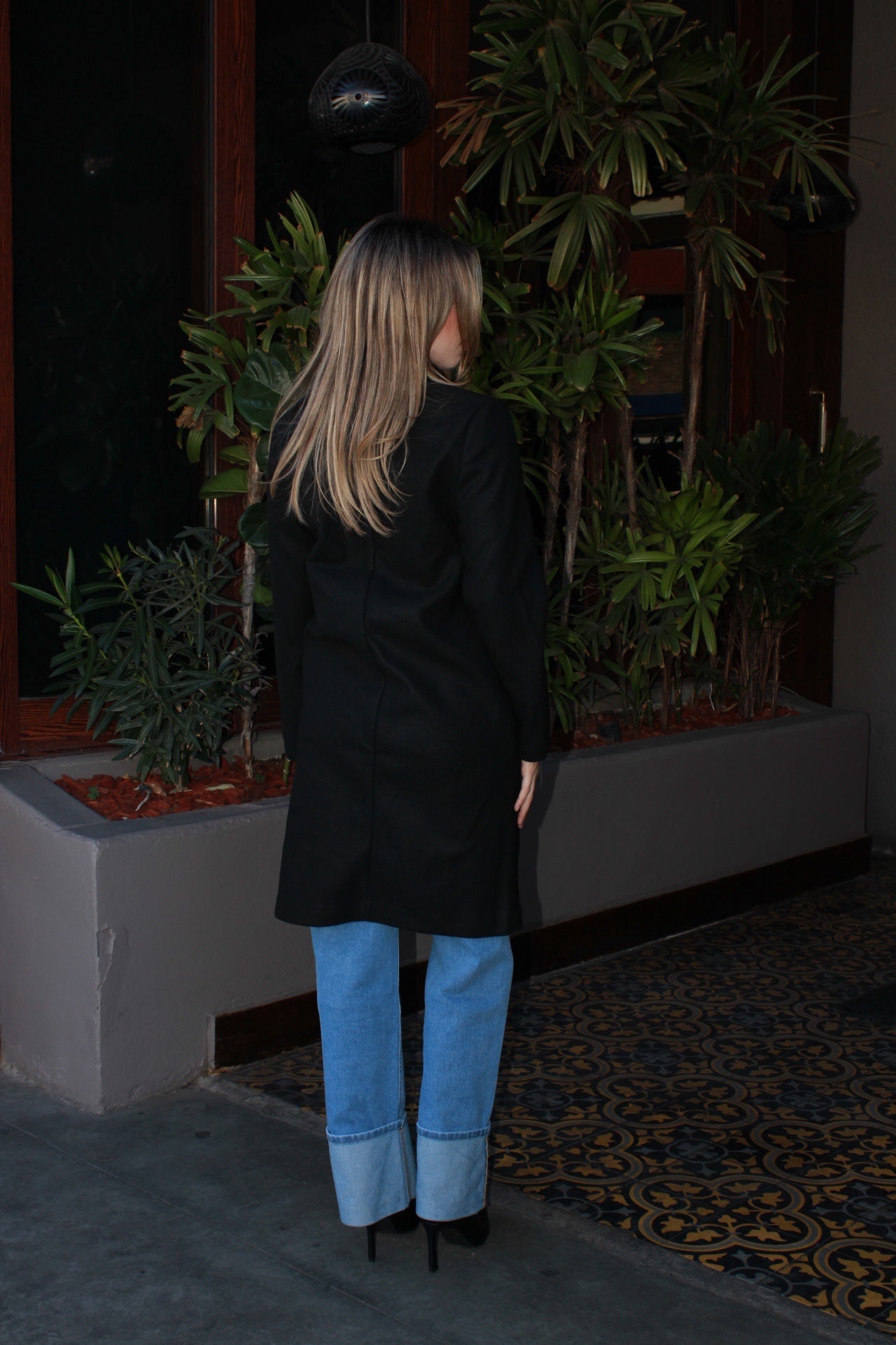 Saco negro largo #11549