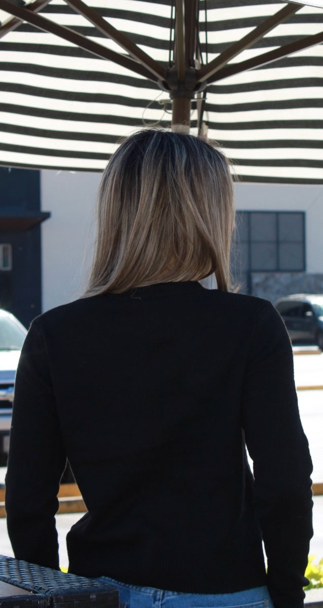 Suéter negro botones #11508