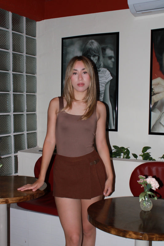 Pantiblusa café cuello redondo #11416
