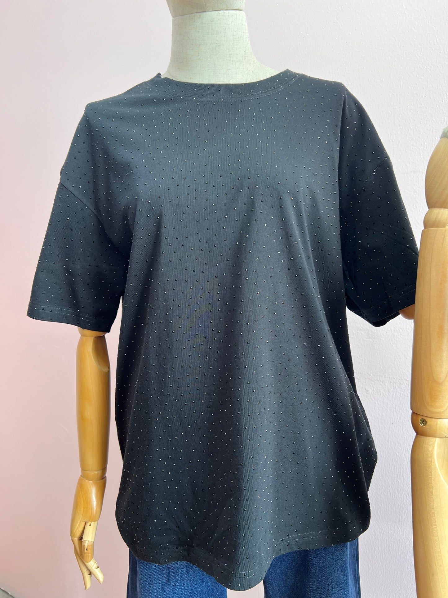 Blusa negra de brillos #11930￼
