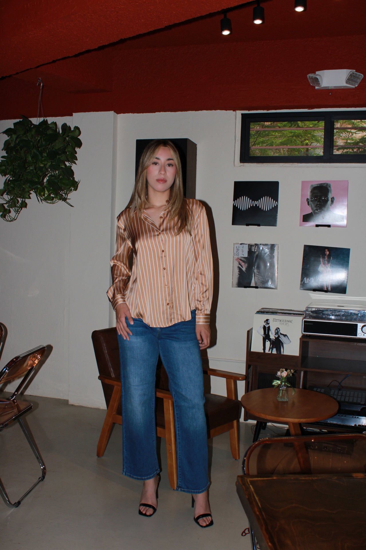 Camisa de rayas blancas ￼#11417