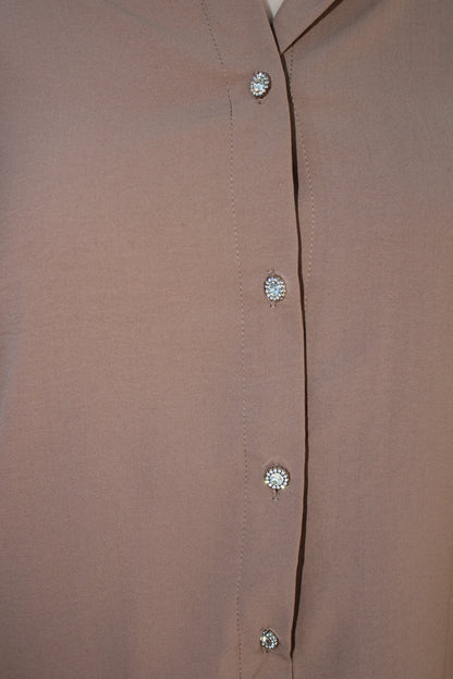 Camisa, mocha botones de brillo ￼#11523