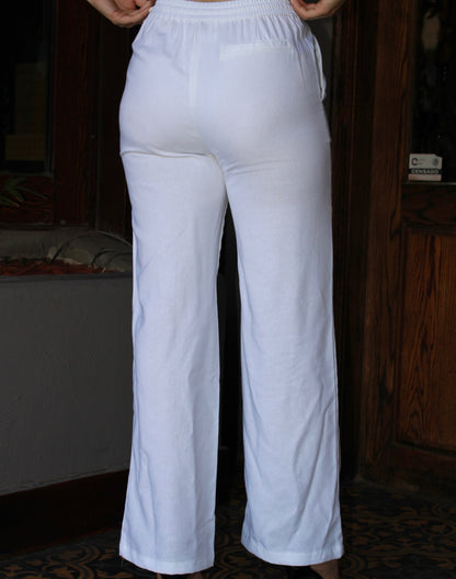 Pantalón de manta blanco #11240