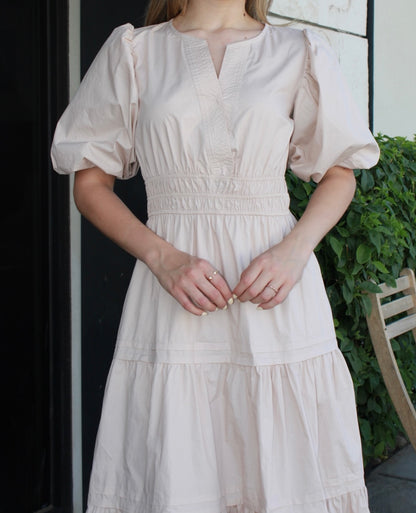 Vestido beige bombacho #11192