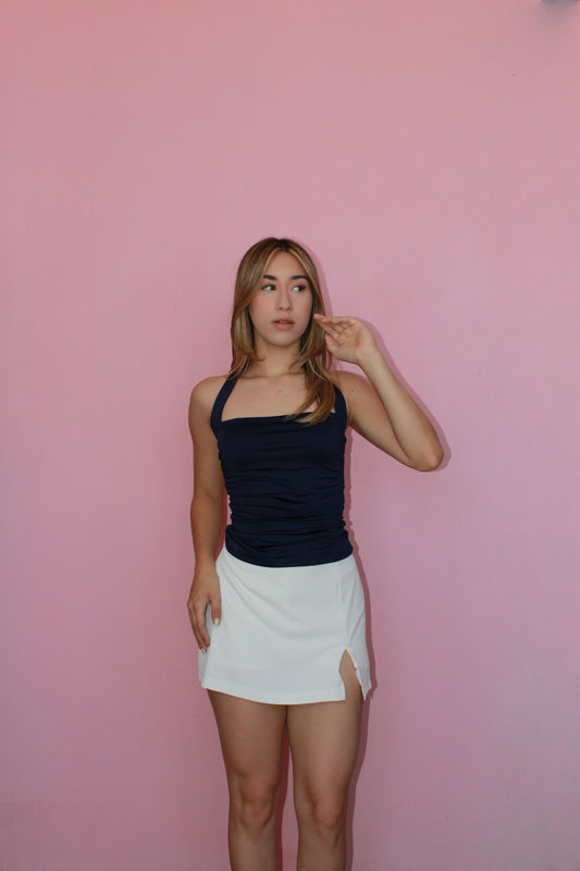 Top halter azul marino #11382
