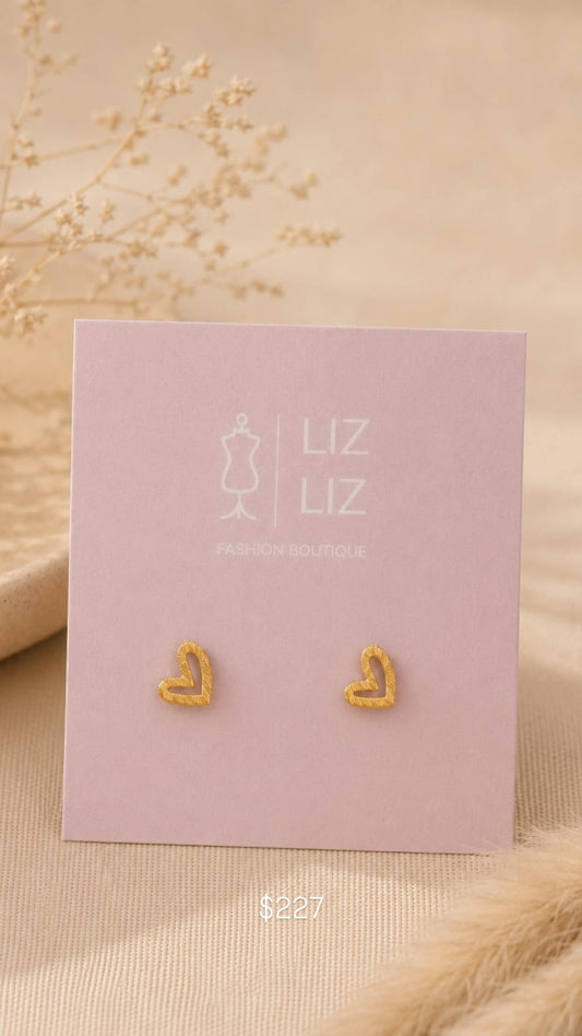 Aretes dorados corazón#11A