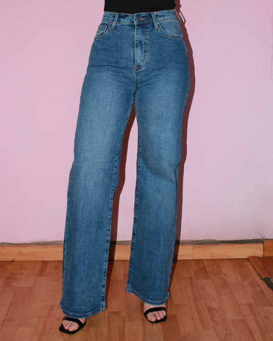 Jeans azul oscuro con bastilla #11347